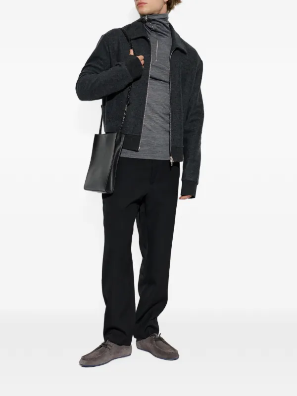 Jil Sander zip-up ribbed-trim Bomber Jacket | Grey | FARFETCH ZA