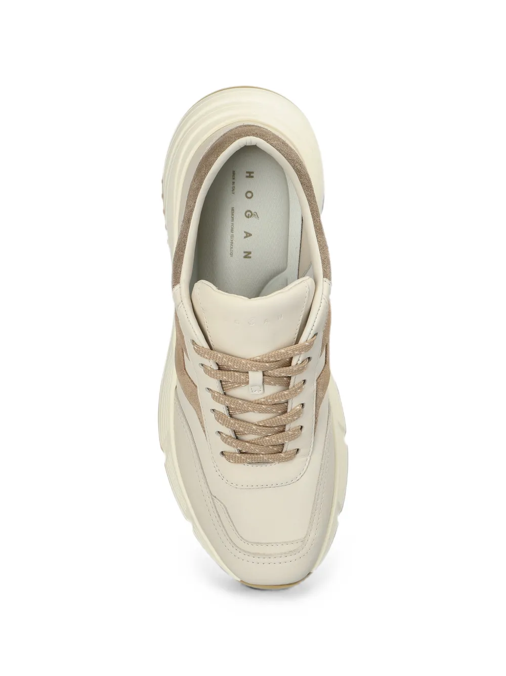 Hogan logo-patch suede-panel sneakers Beige