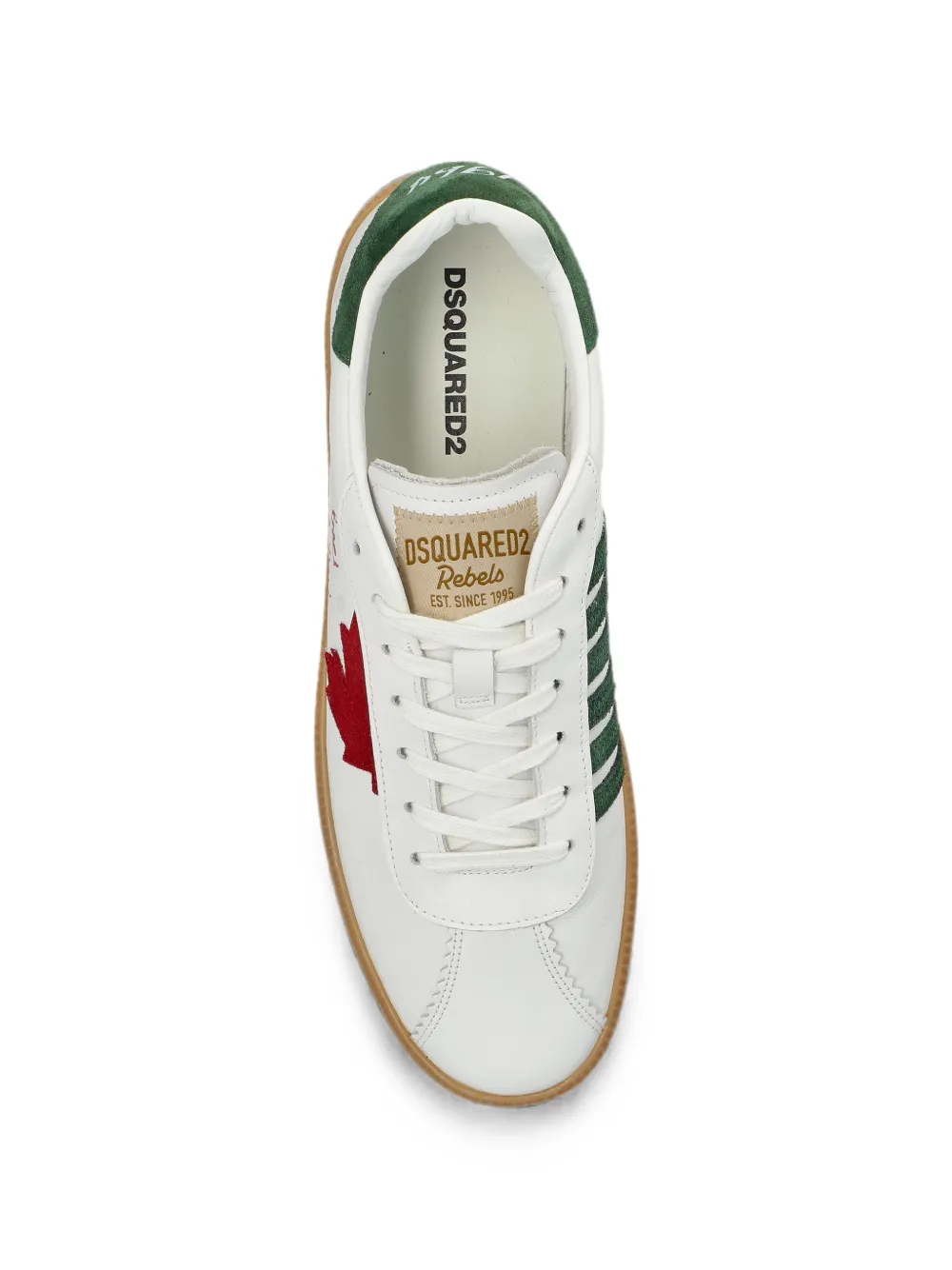 DSQUARED2 Rebels maple-leaf embroidered low-top sneakers Wit