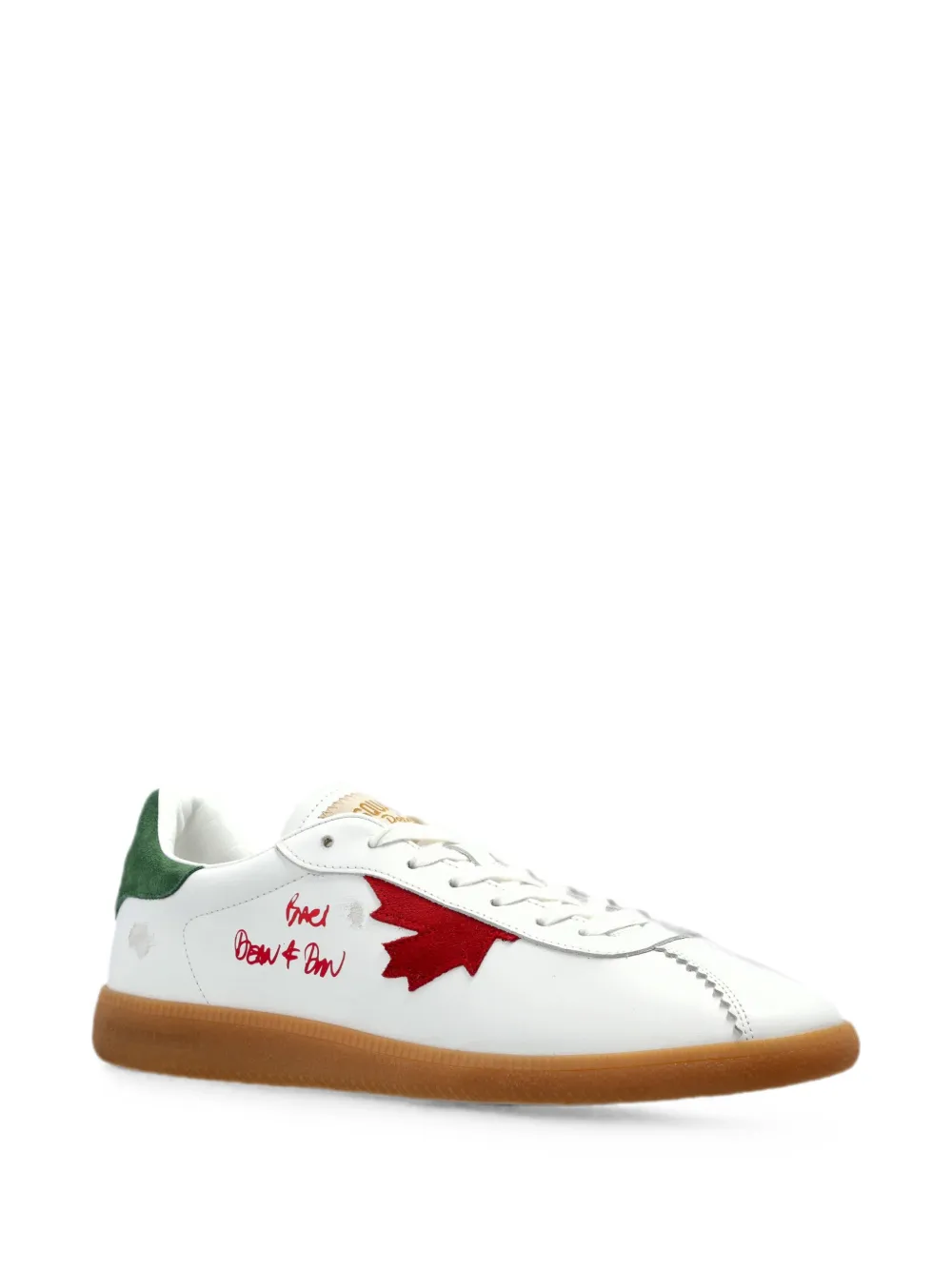 DSQUARED2 Rebels maple-leaf embroidered low-top sneakers Wit