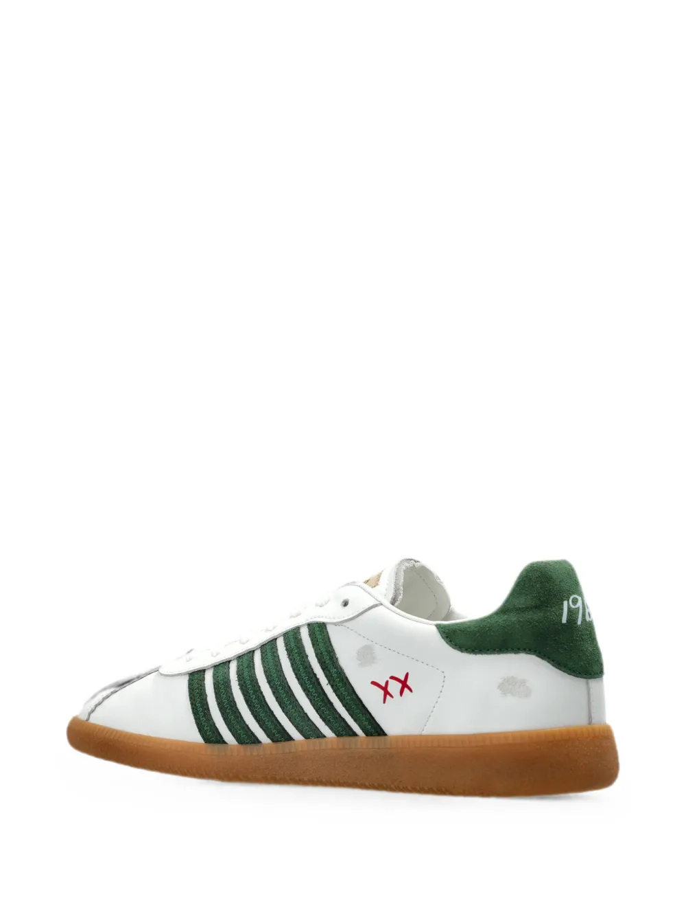 DSQUARED2 Rebels maple-leaf embroidered low-top sneakers Wit