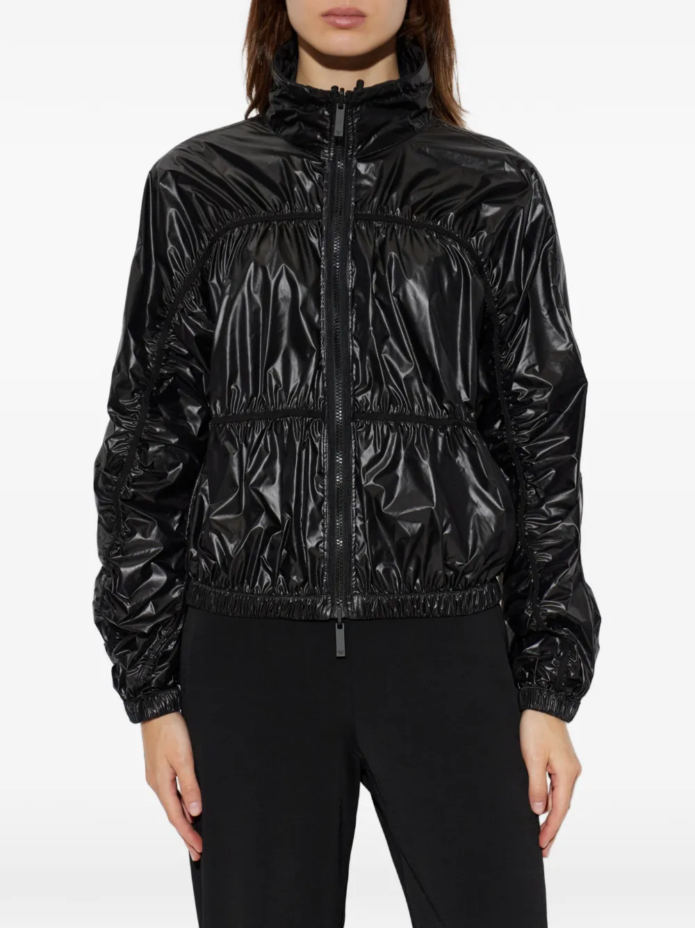 Emporio Armani Jack met ruches en rits Zwart