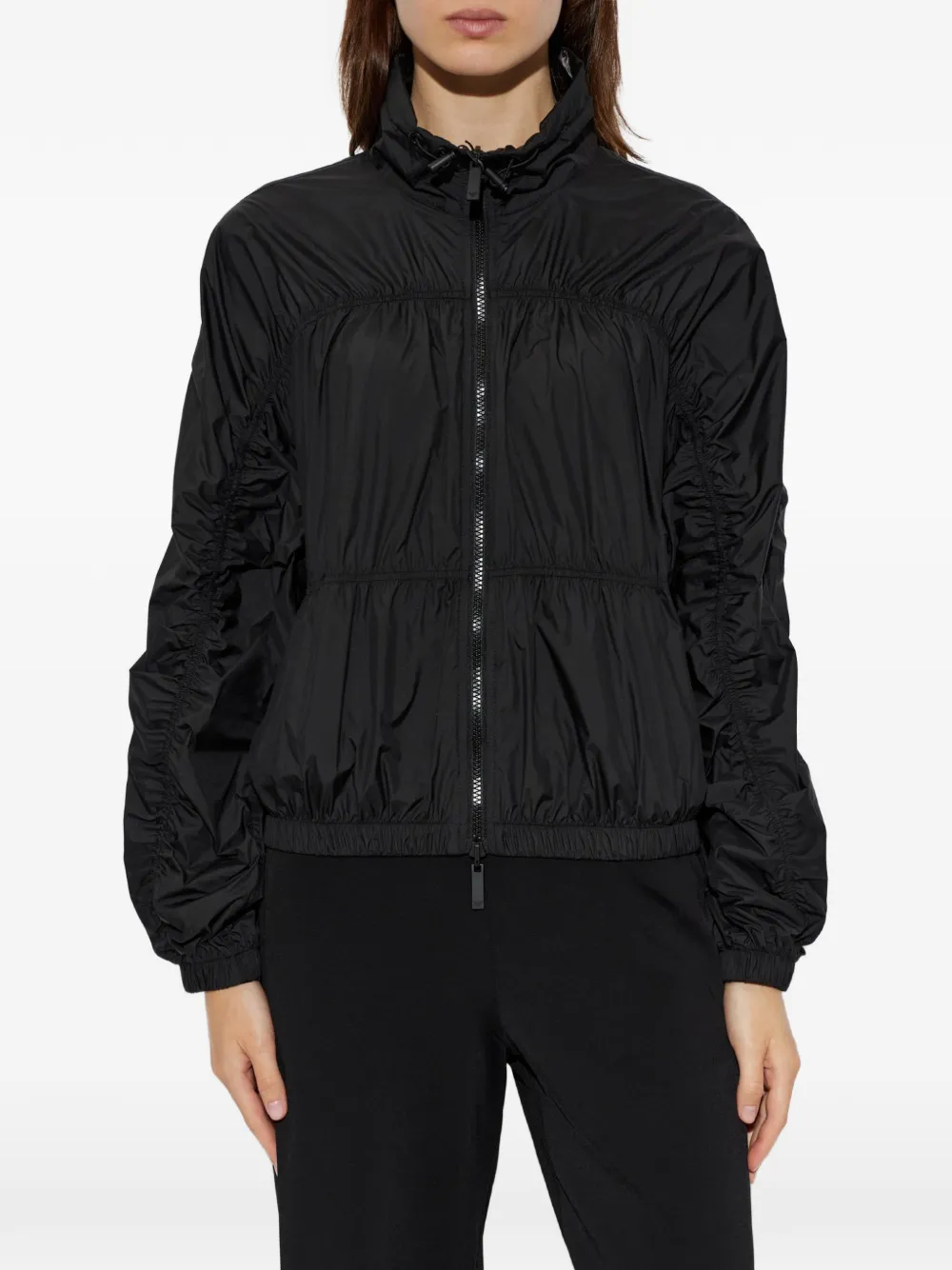 Emporio Armani Jack met ruches en rits Zwart