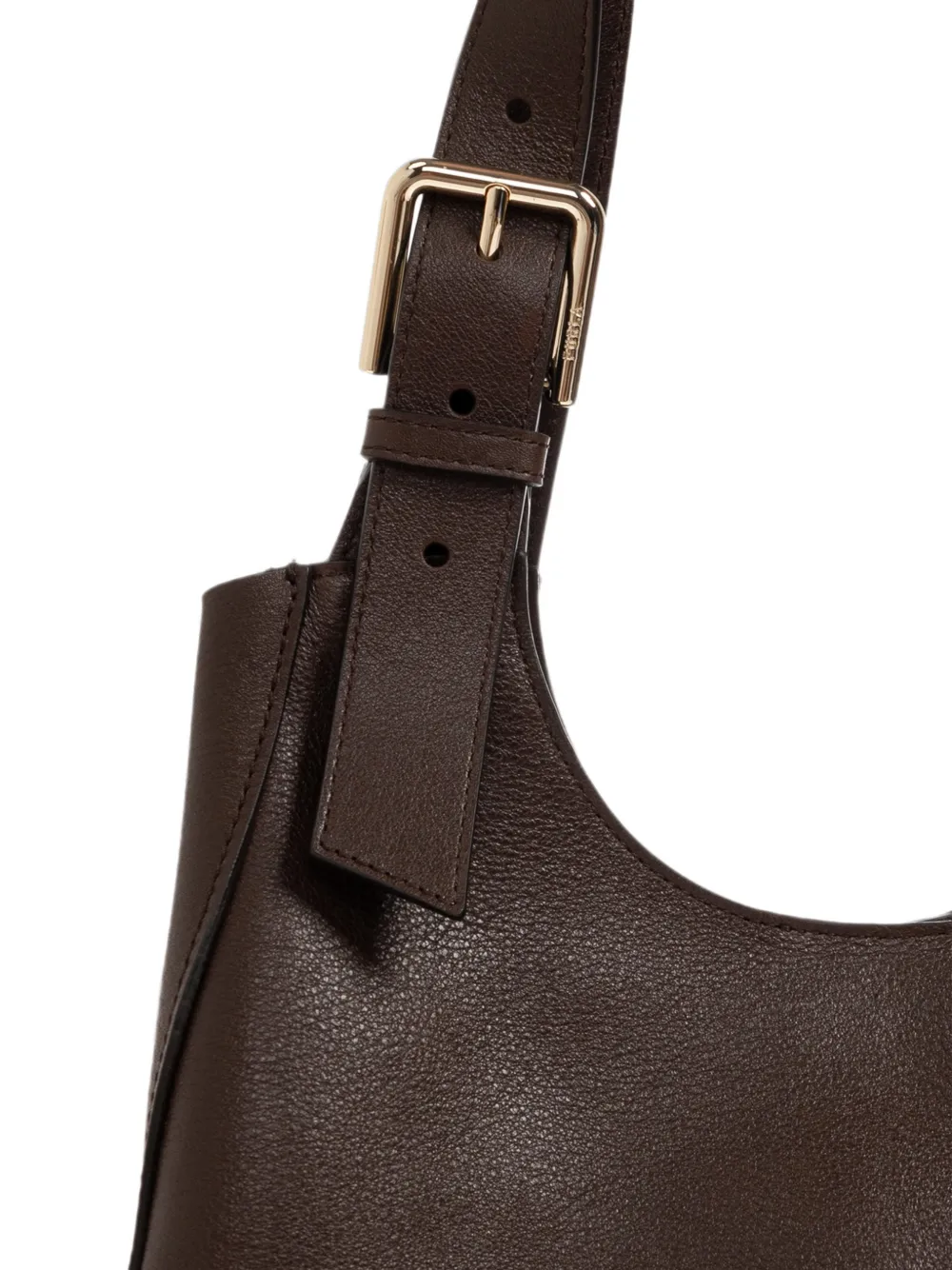 Furla Leren shopper met gespdetail Bruin