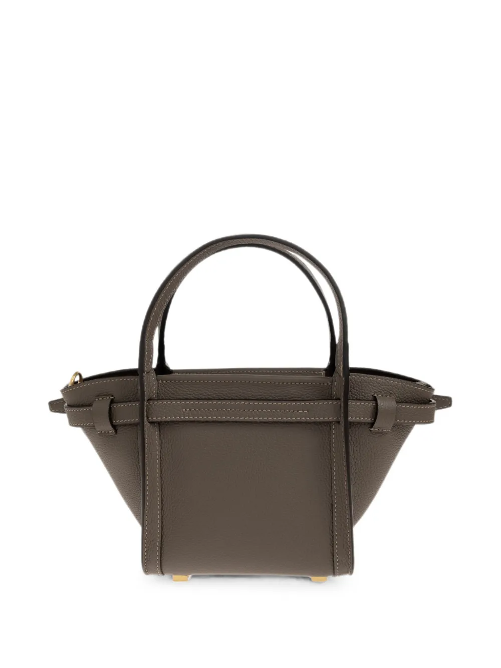 Tod's T Signature Shopping mini-shopper van bewerkt leer met gesp Grijs
