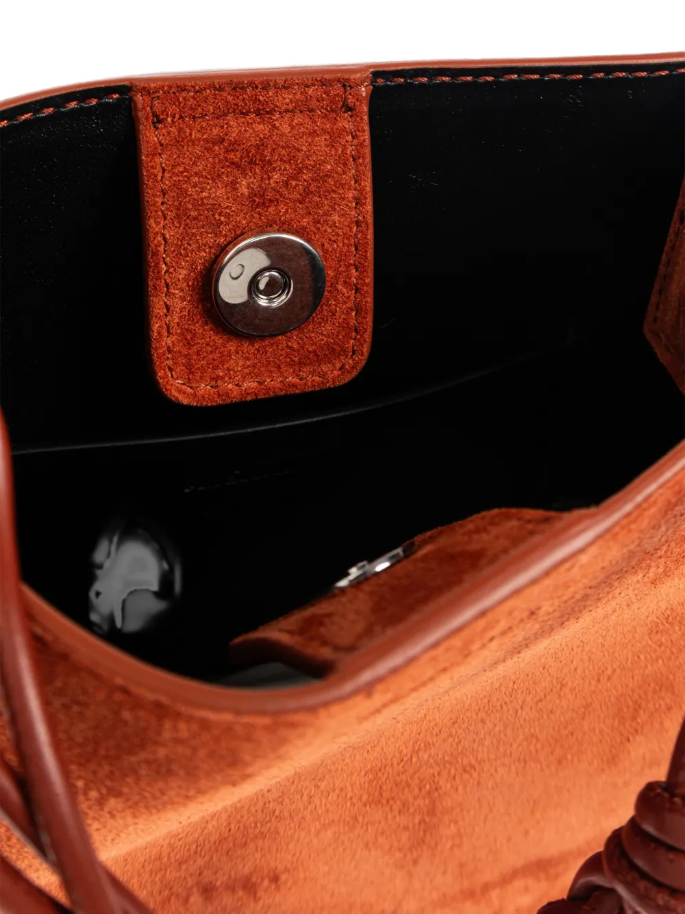 Jil Sander Tangle suède mini-schoudertas met gevlochten band Oranje