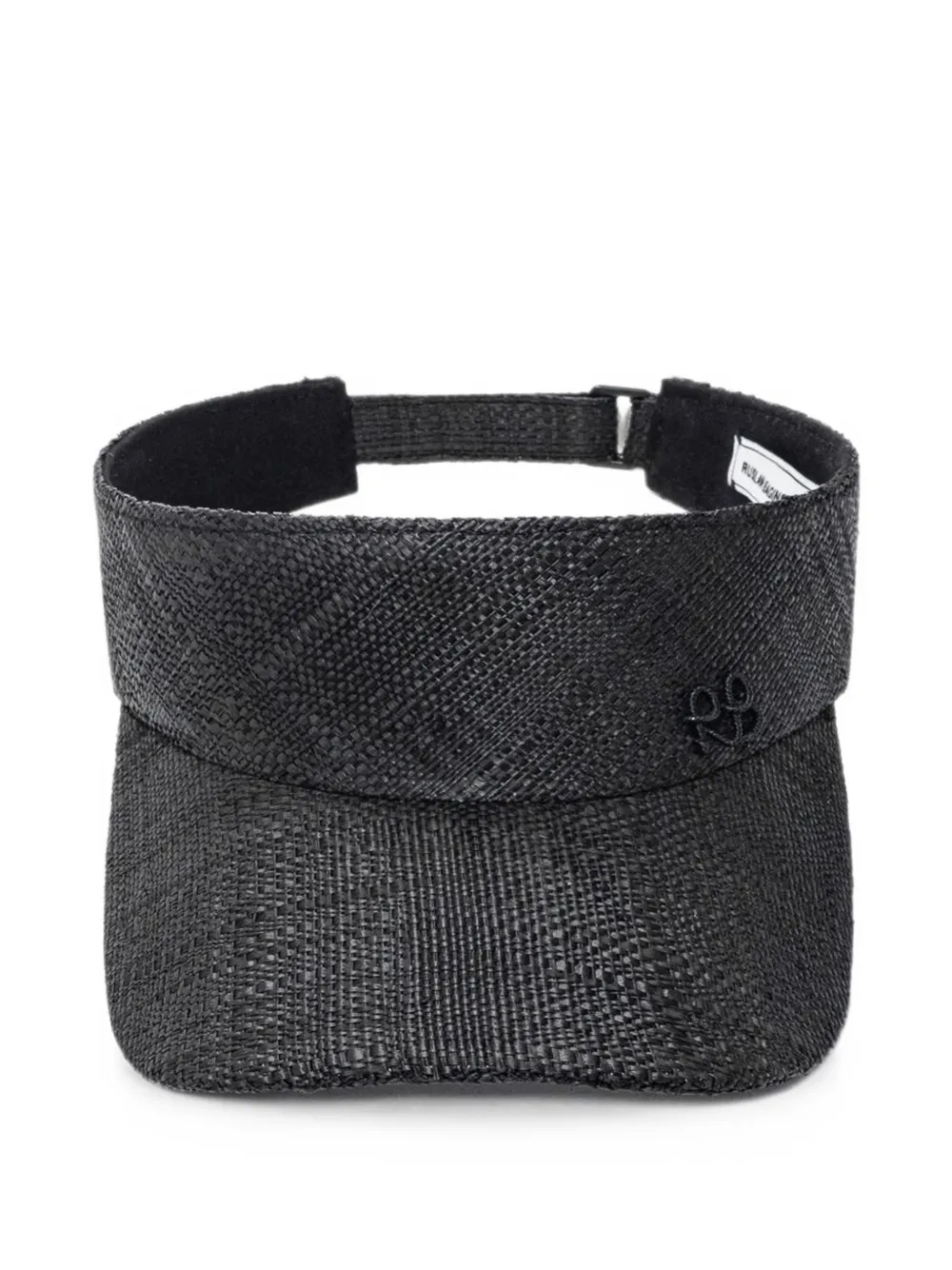 Ruslan Baginskiy Monogram-embellished Straw Visor In Black