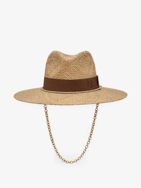Ruslan Baginskiy chain-strap straw fedora hat