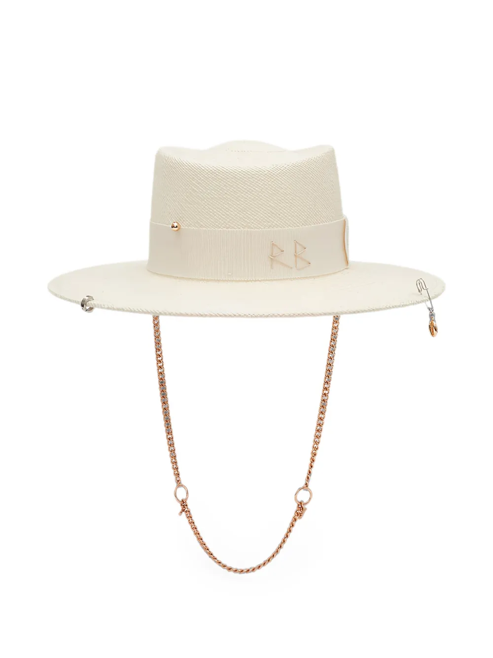 Ruslan Baginskiy Gambler chain-strap straw hat - Toni neutri