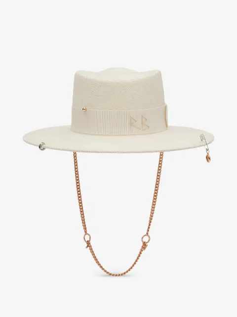 Ruslan Baginskiy Gambler chain-strap straw hat