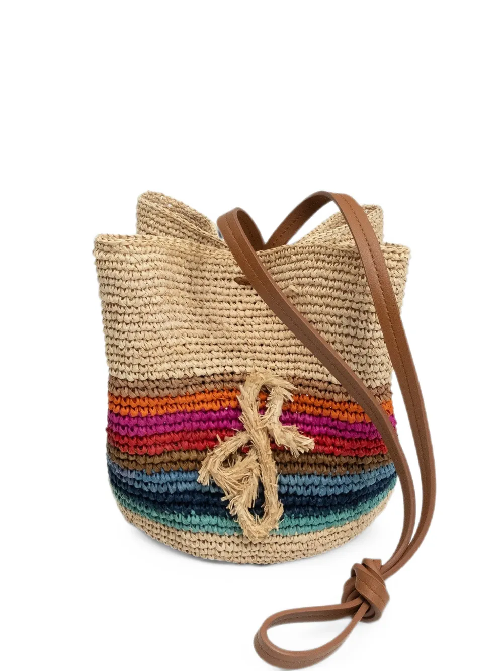 Ruslan Baginskiy Striped Straw Pouch Bag In Multi