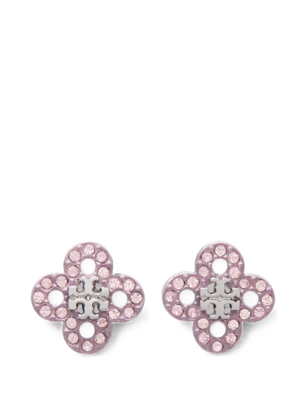 Tory Burch Forget Me Not Clover stud earrings - Argento