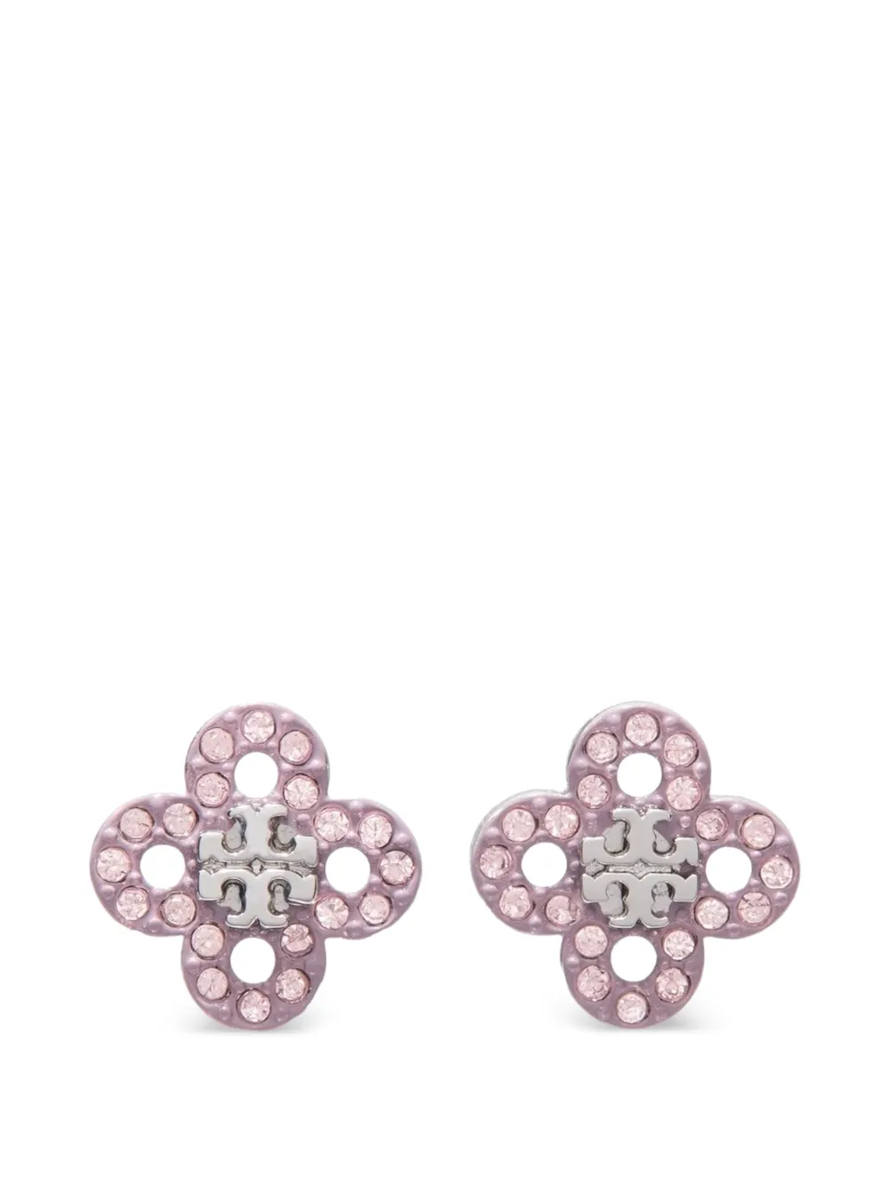 Tory Burch Forget Me Not Clover stud earrings - Argento