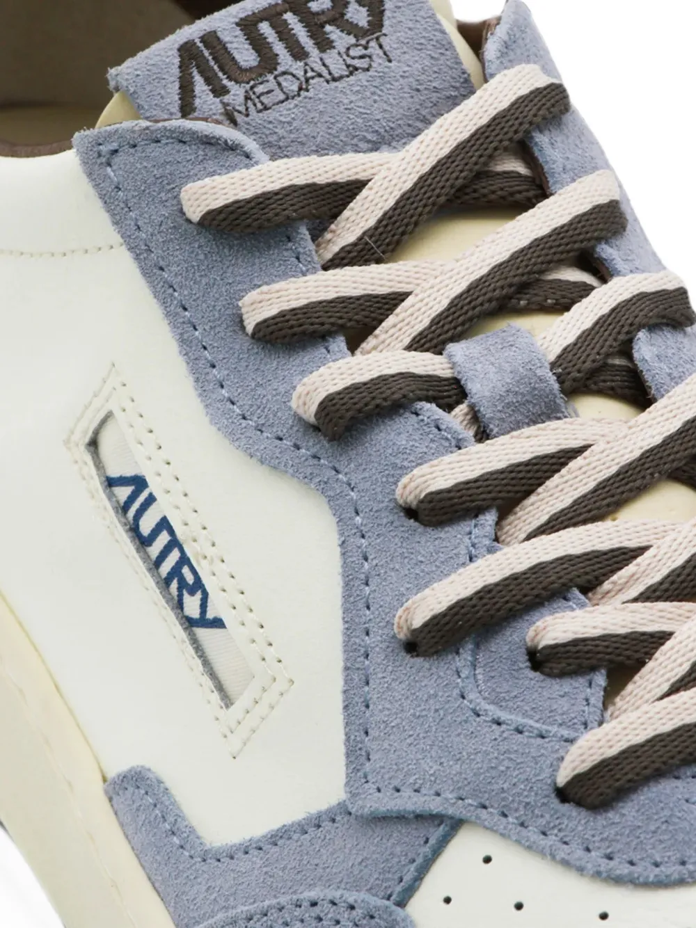 Autry Medalist panelled lace-up leather sneakers Wit