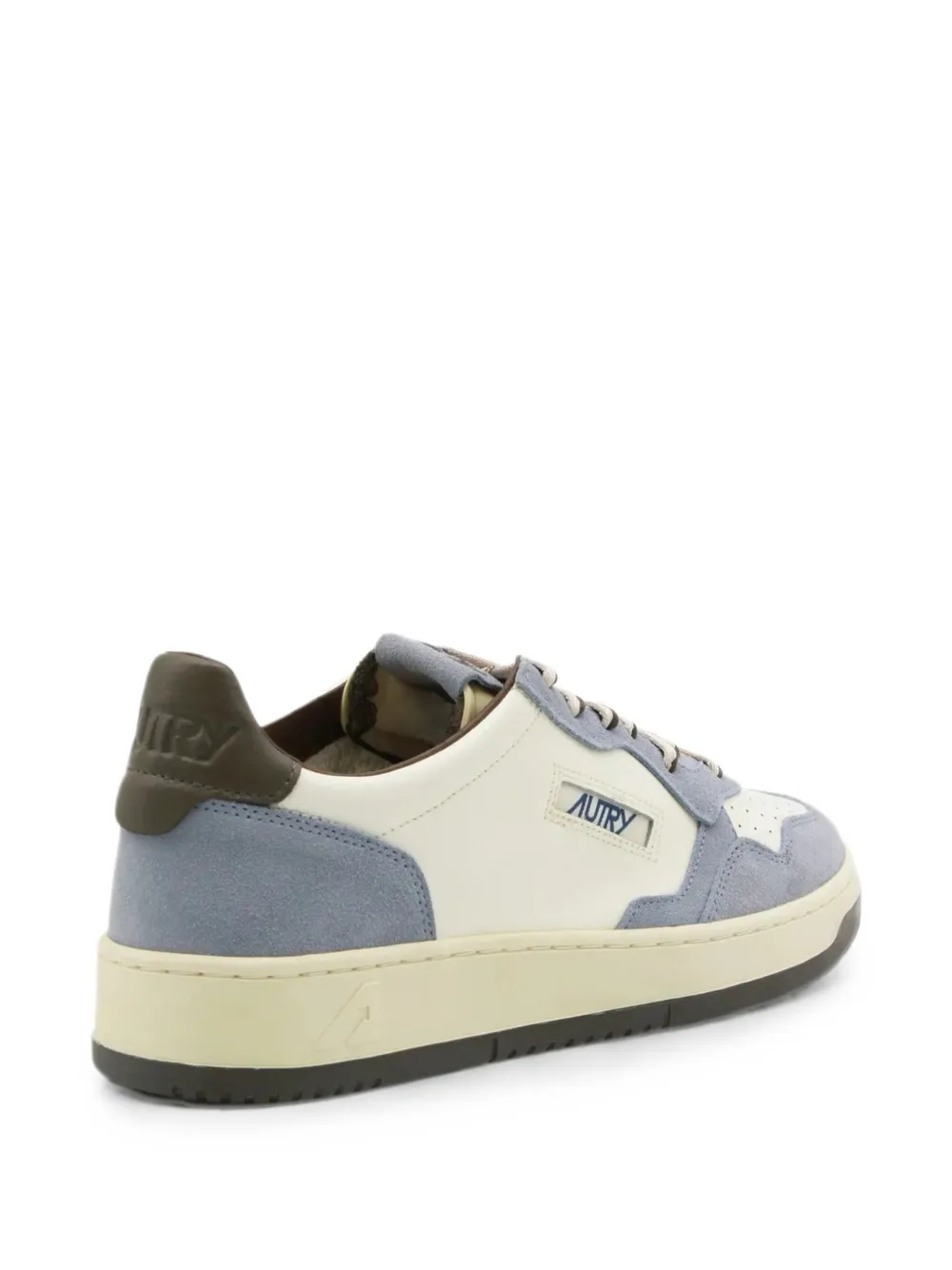 Autry Medalist panelled lace-up leather sneakers Wit