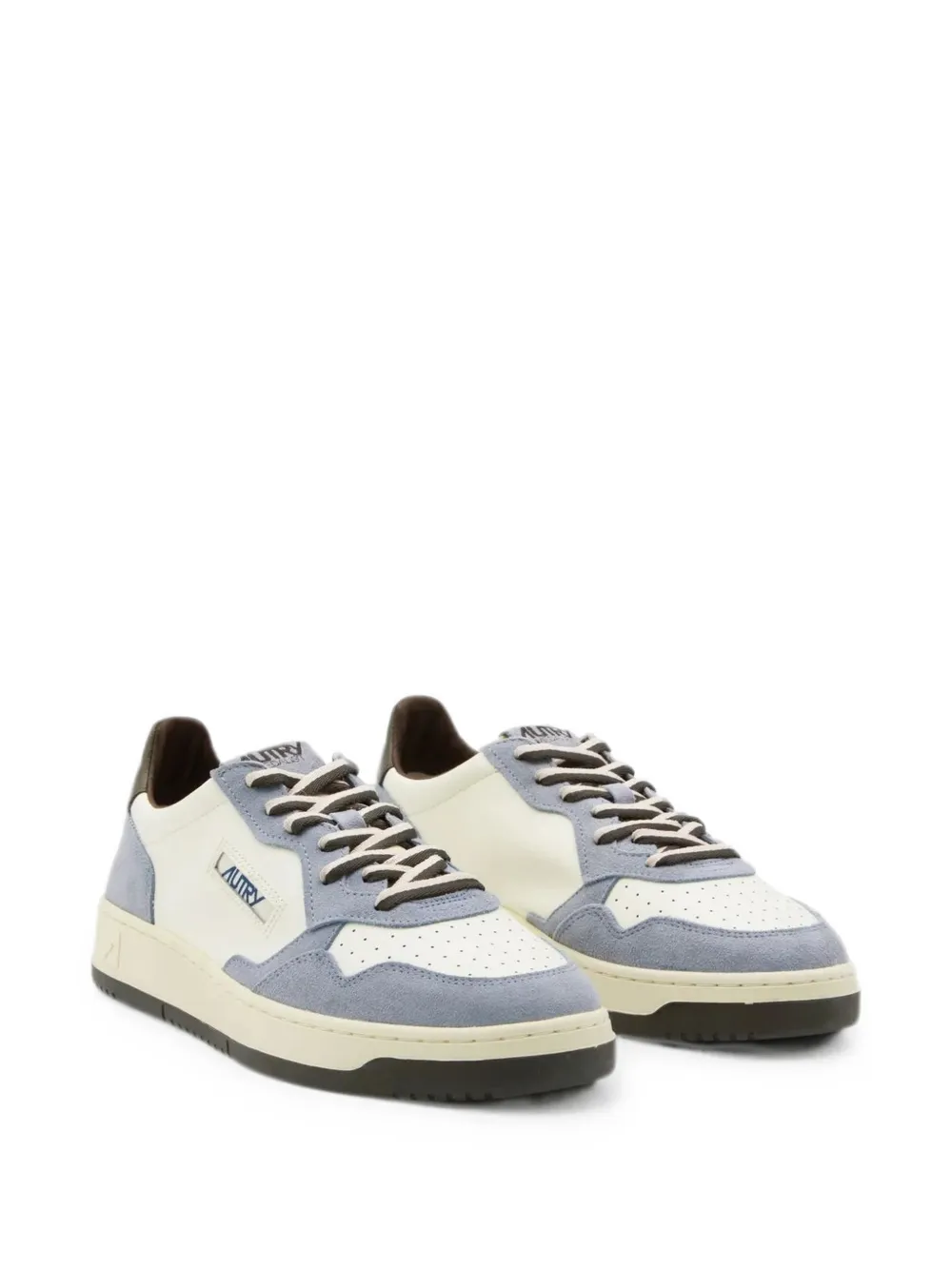 Autry Medalist panelled lace-up leather sneakers Wit