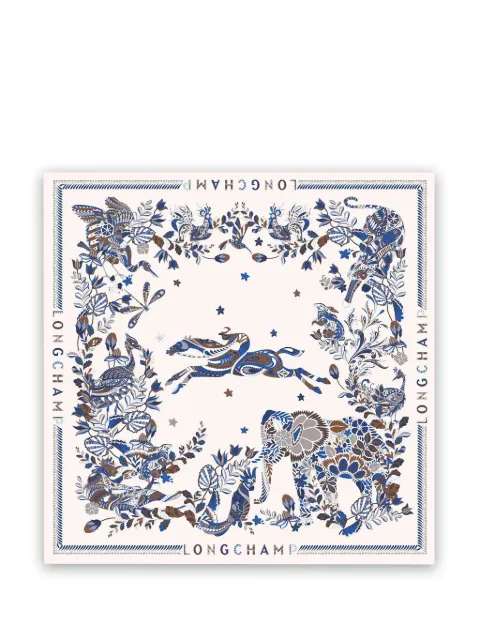 Longchamp animal-print silk scarf