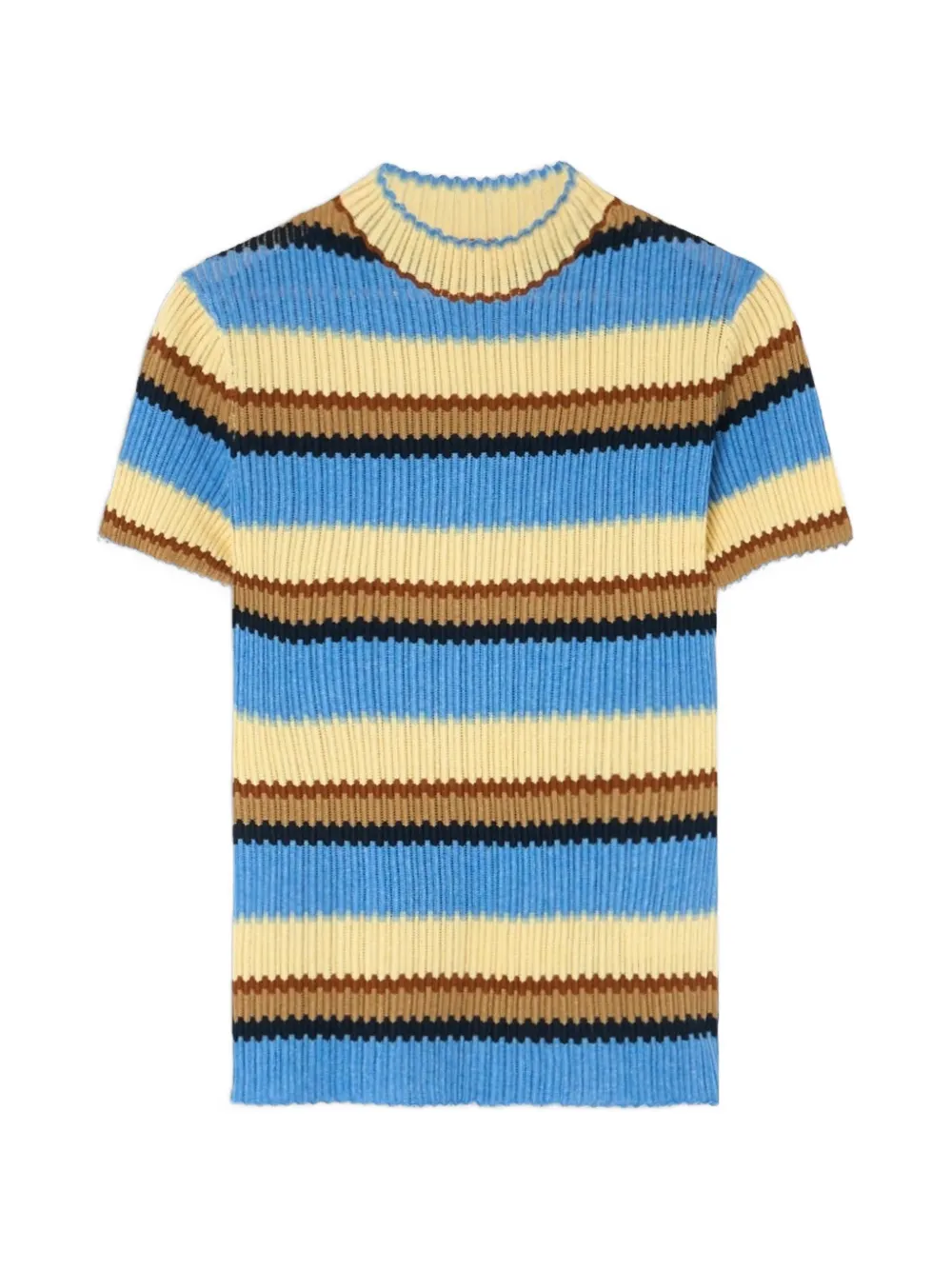 Guest In Residence Palazzo striped ribbed T-shirt - Blu