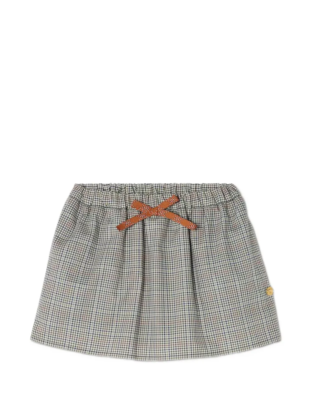 Versace Kids check-pattern bow-detail mini skirt - Grigio