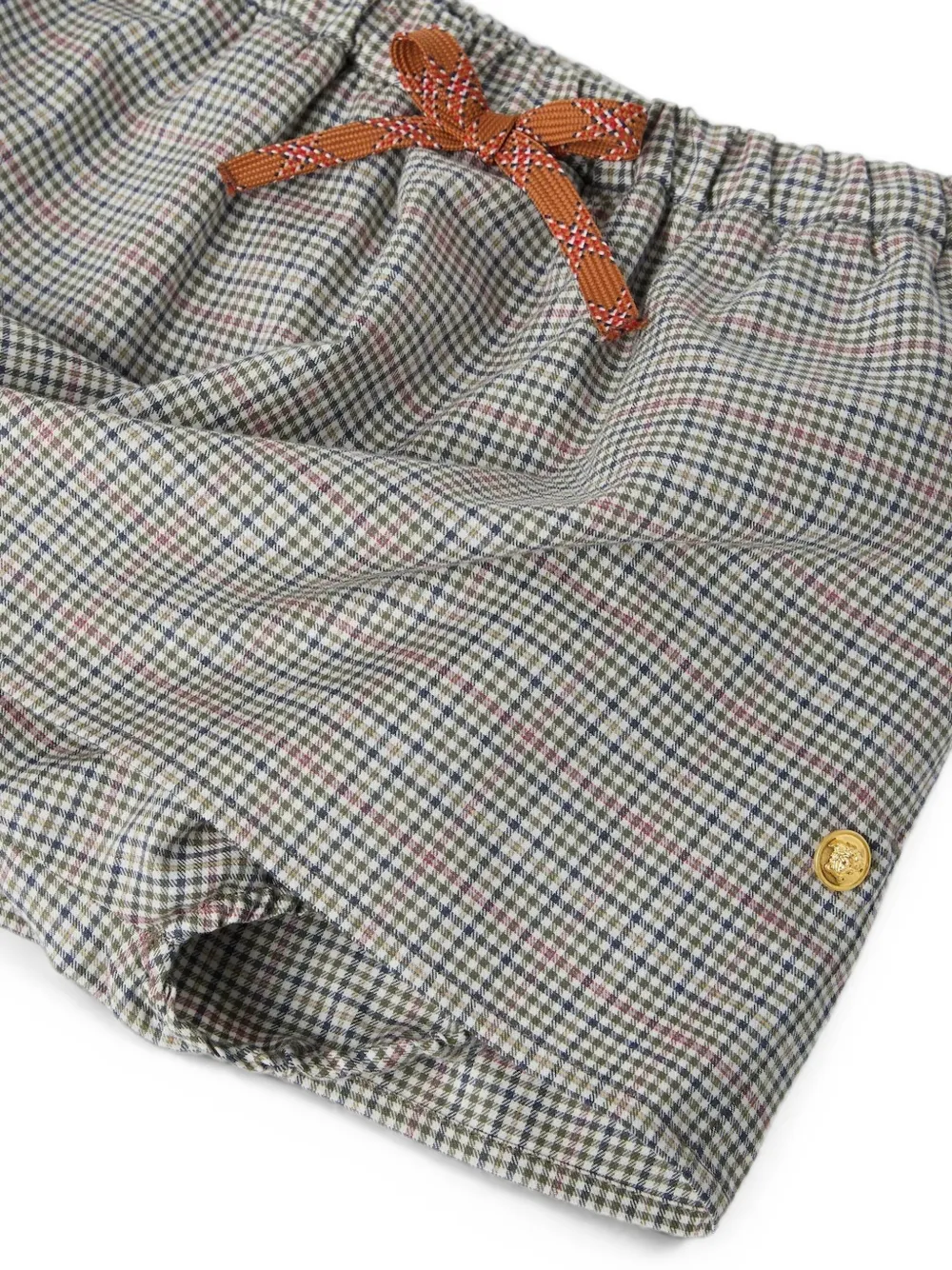 Versace Kids Geruite mini-rok met strik-detail Grijs