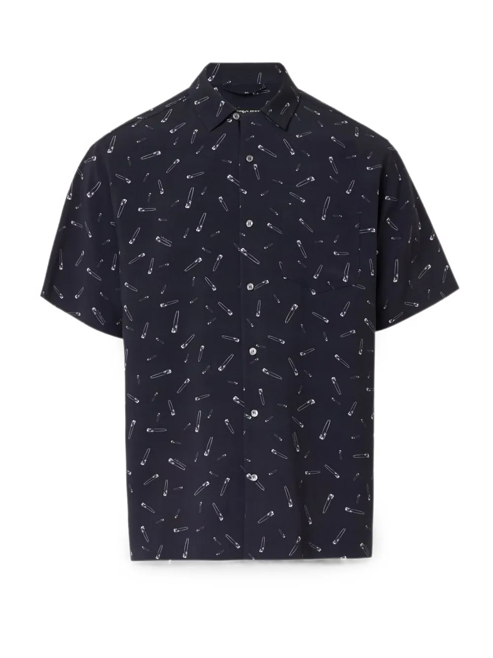 Iceberg Button-down overhemd met korte mouwen Zwart