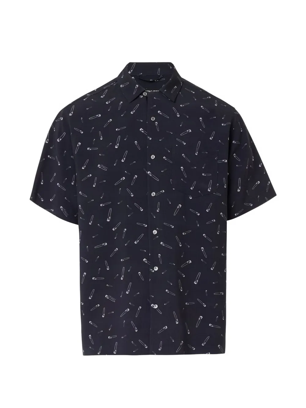 Iceberg button-down short-sleeve printed shirt - Nero