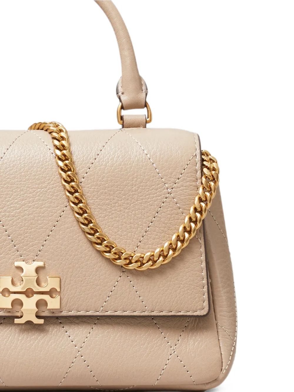 Tory Burch Charlie gewatteerde mini-crossbodytas Beige