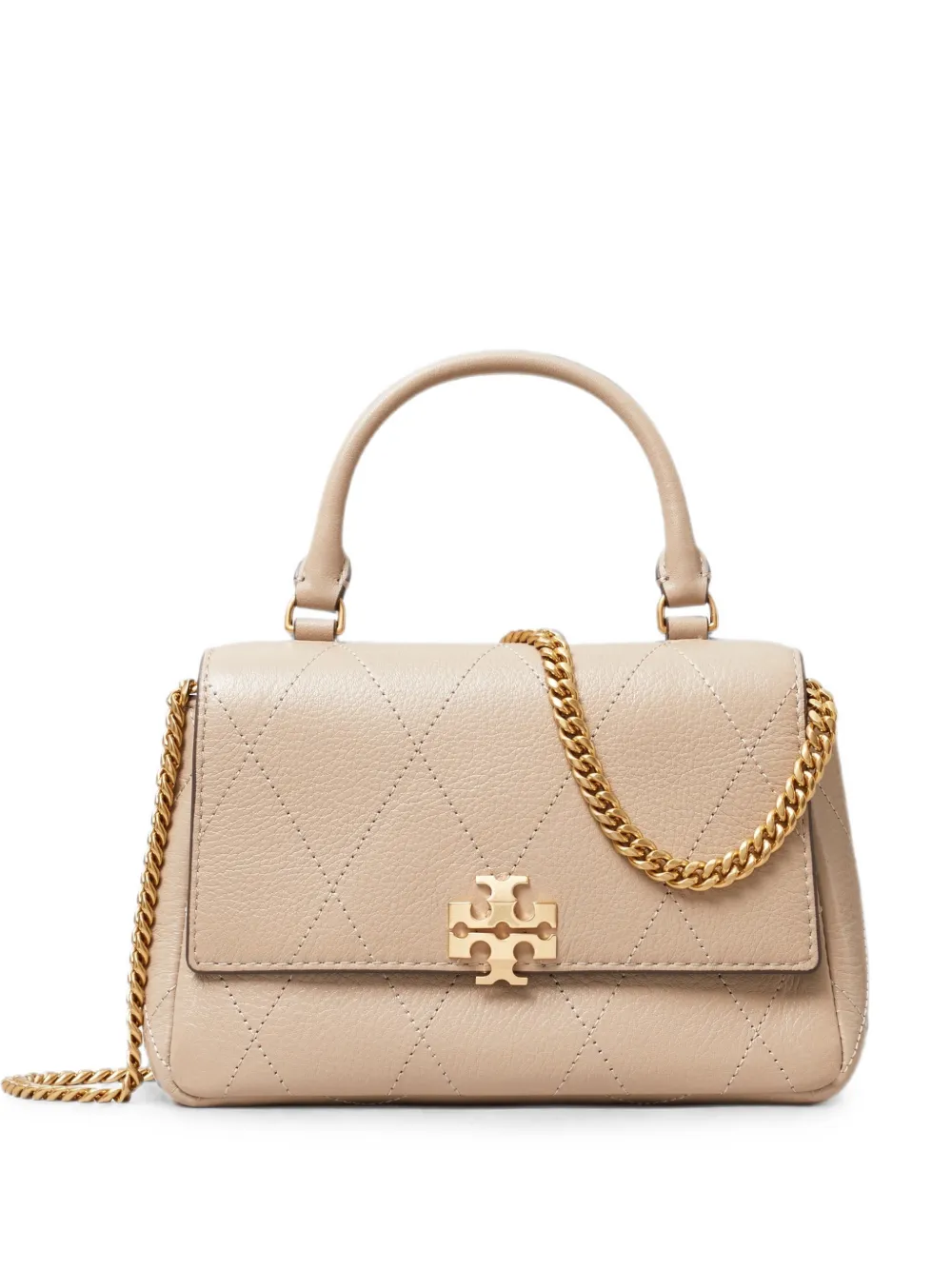 Tory Burch mini Charlie quilted crossbody bag - Toni neutri