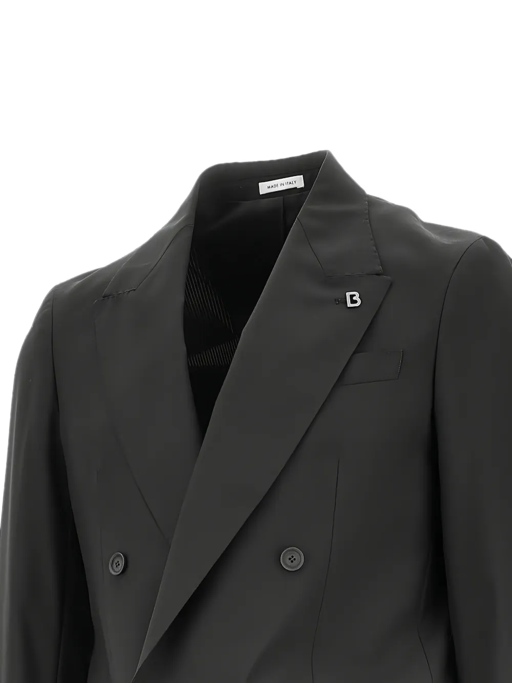 BRERAS MILANO Arezzo jack met puntige revers en dubbele rij knopen Zwart