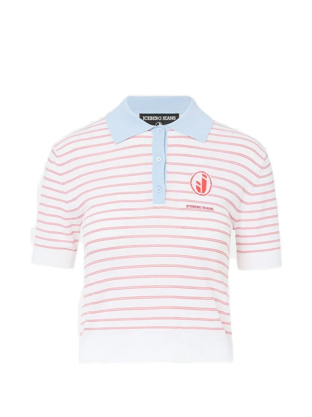 Iceberg striped short-sleeve slim-fit polo shirt - Bianco