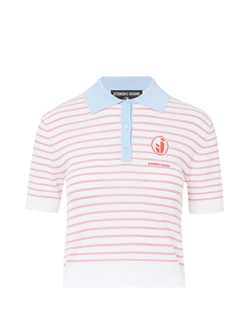 Iceberg striped short-sleeve slim-fit polo shirt - Bianco