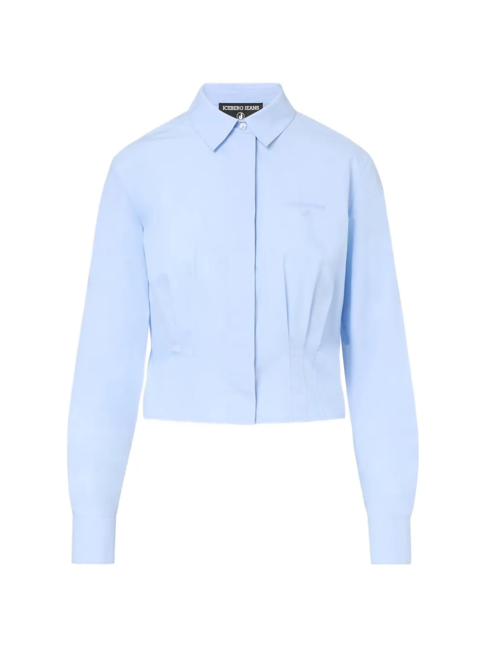 Iceberg pleated cropped shirt - Blu