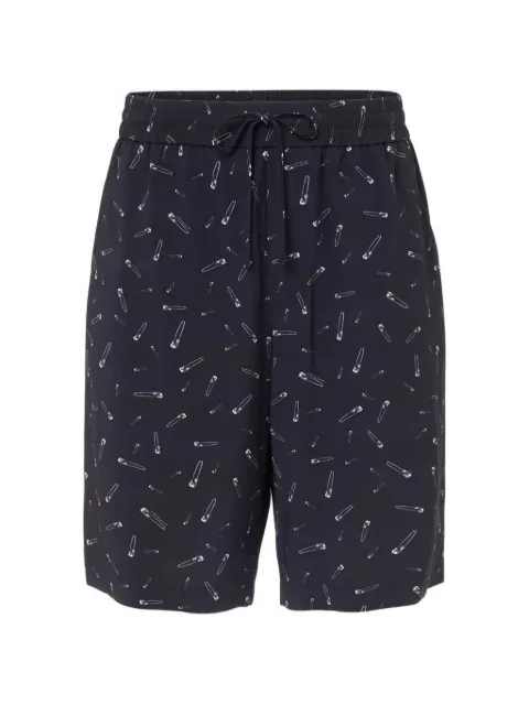 Iceberg safety-pin-print drawstring shorts