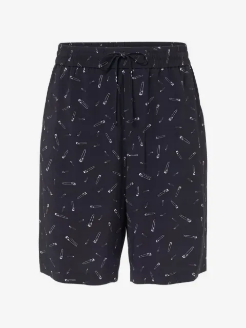 Iceberg safety-pin-print drawstring shorts