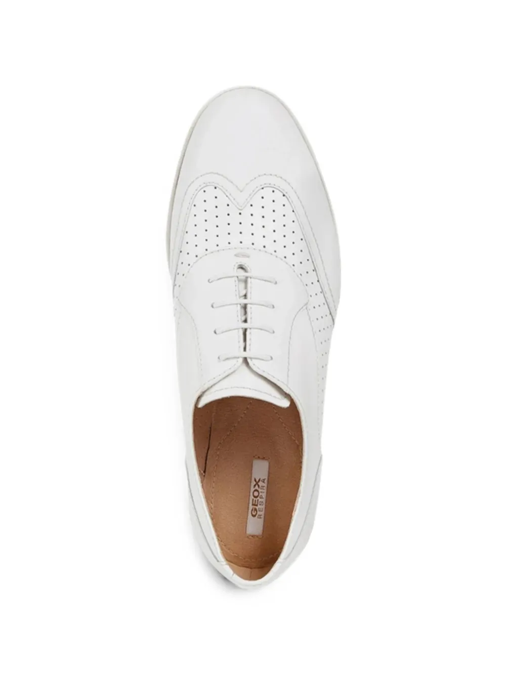Geox Oxford geperforeerde schoenen met plateauzool Wit