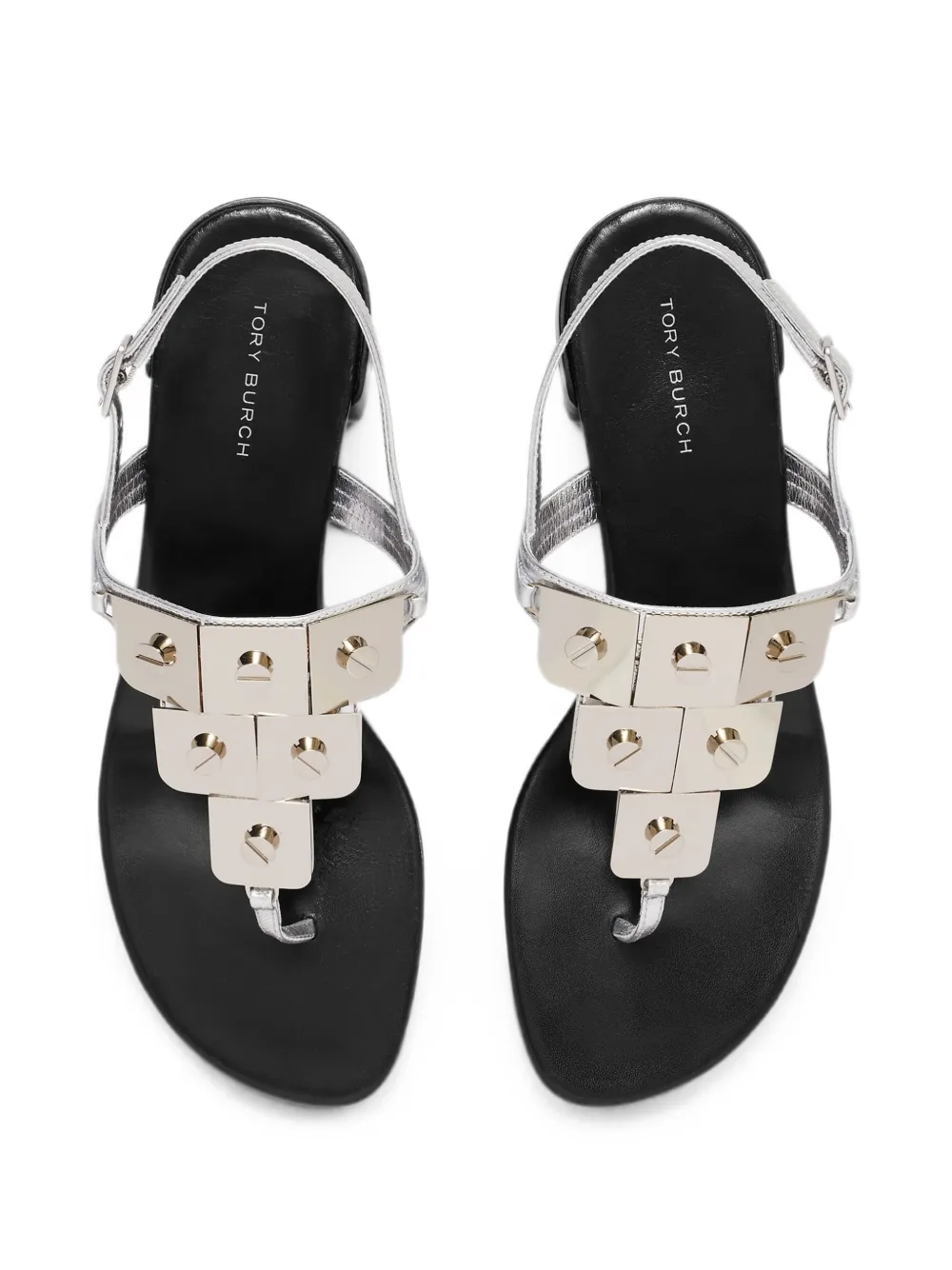 Tory Burch studded heeled sandals Zilver