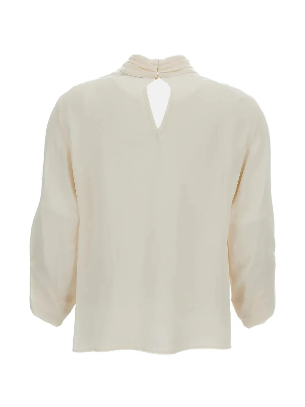 Elisabetta Franchi Blouse van georgette stof met strik Beige