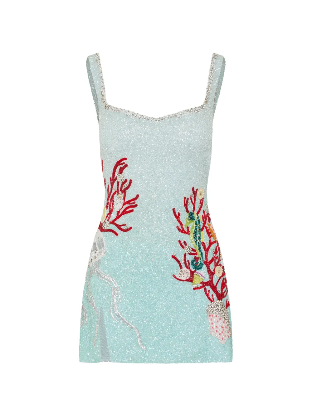 Clio Peppiatt Into The Ocean bead-embellished mini dress - Blu