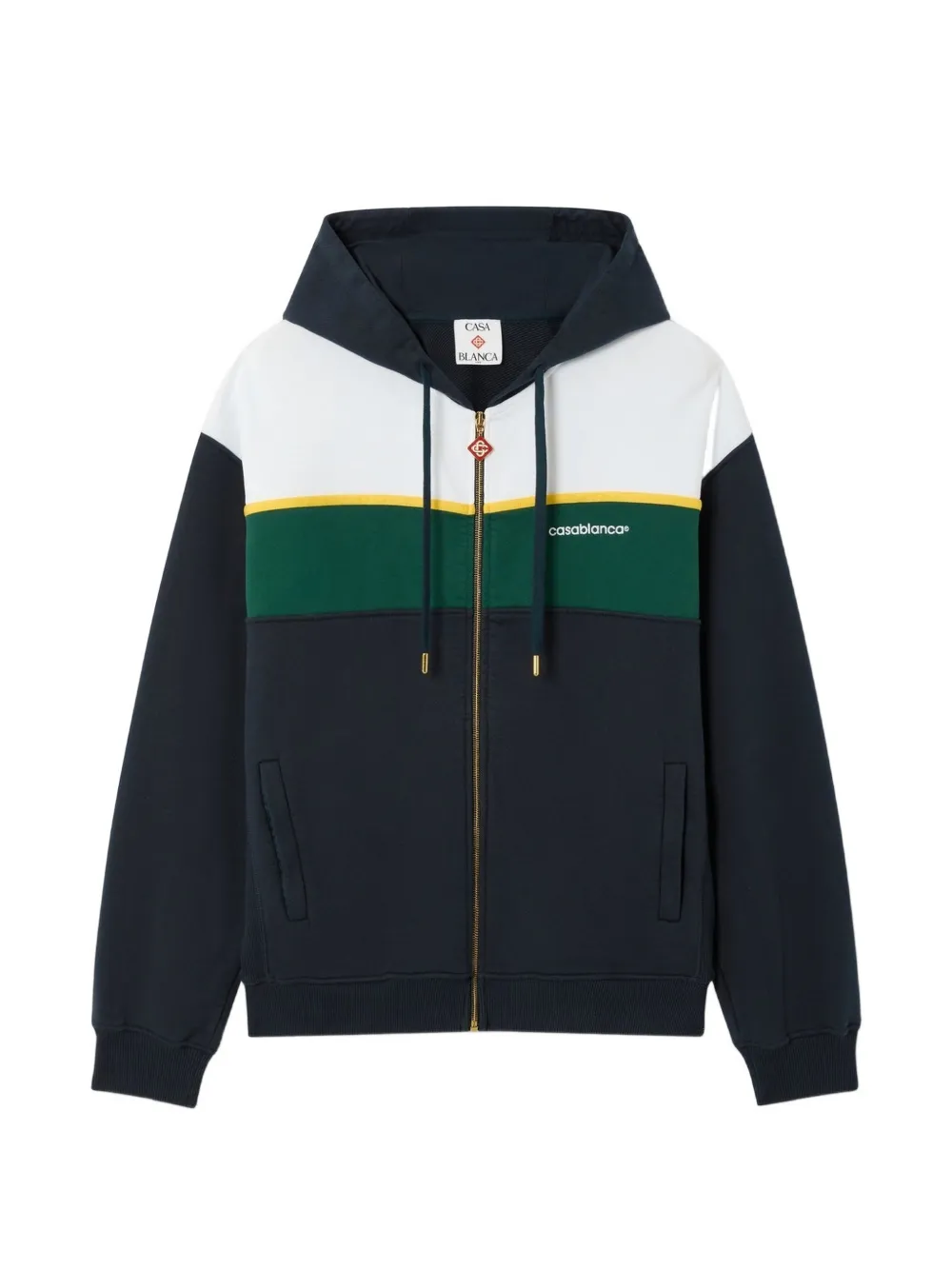 Casablanca panelled zip-up hoodie - Blau