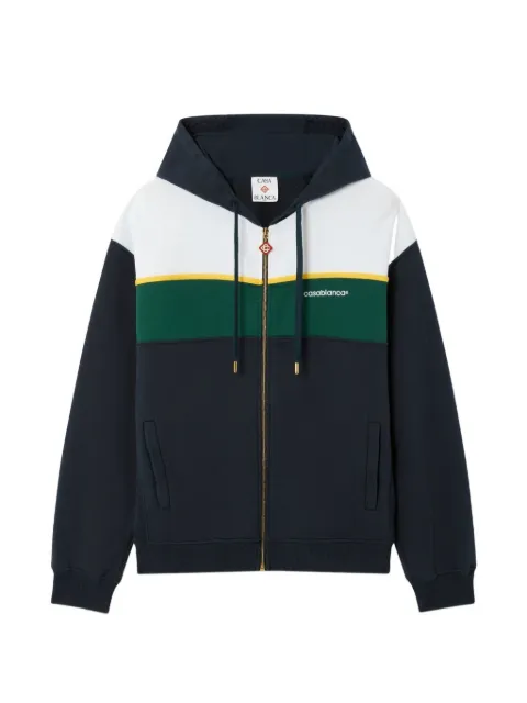 Casablanca panelled zip-up hoodie