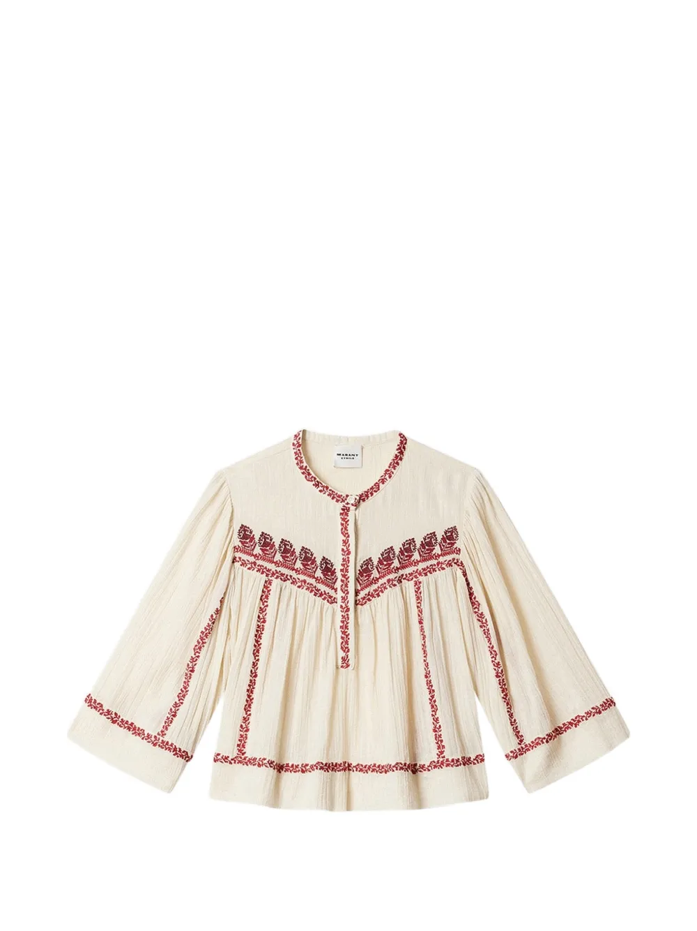 ISABEL MARANT Juline embroidered flared blouse - Neutrals