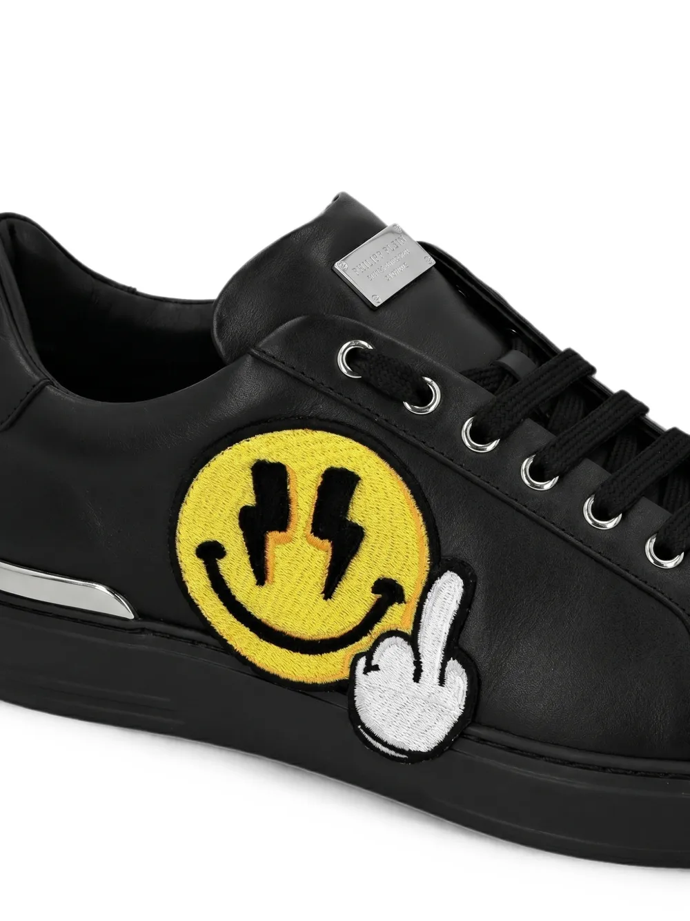 Philipp Plein Smile patch sneakers Zwart