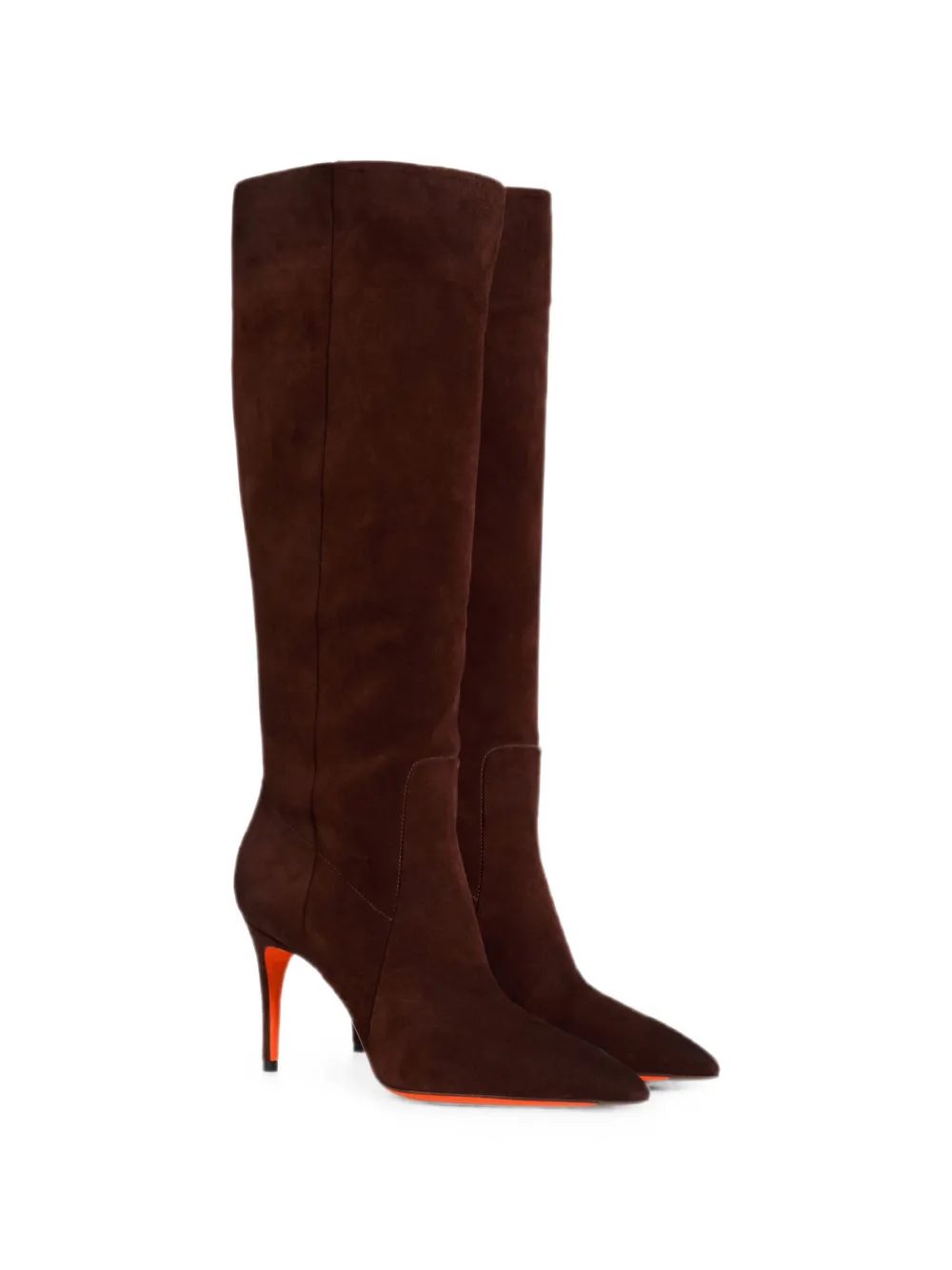 Santoni pointed-toe suede boots Bruin