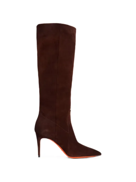 Santoni bottines en daim à bout pointu