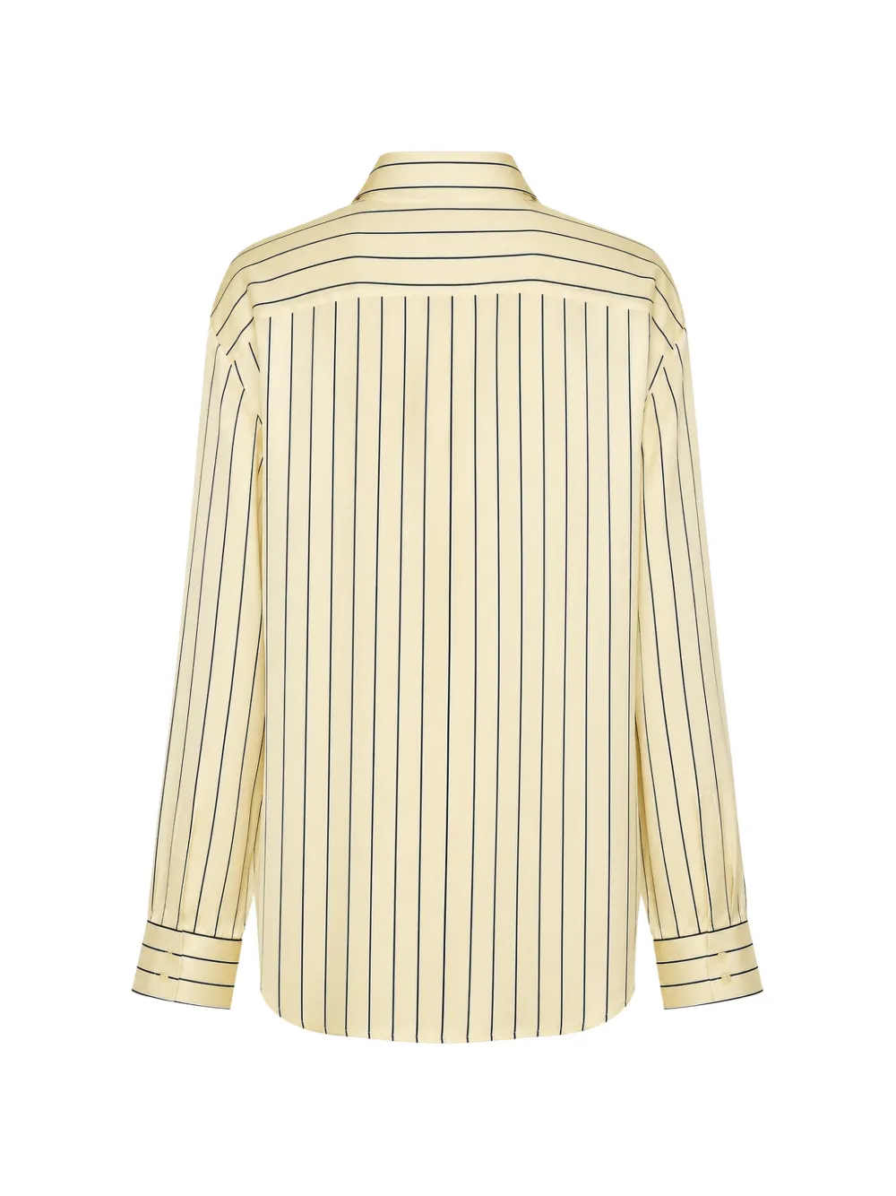 STAUD Nolan zijden blouse met krijtstreep Beige