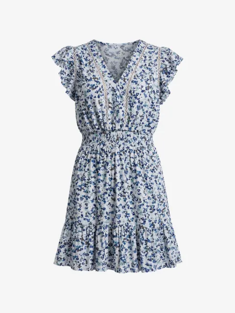 DKNY floral-print ruffled mini dress