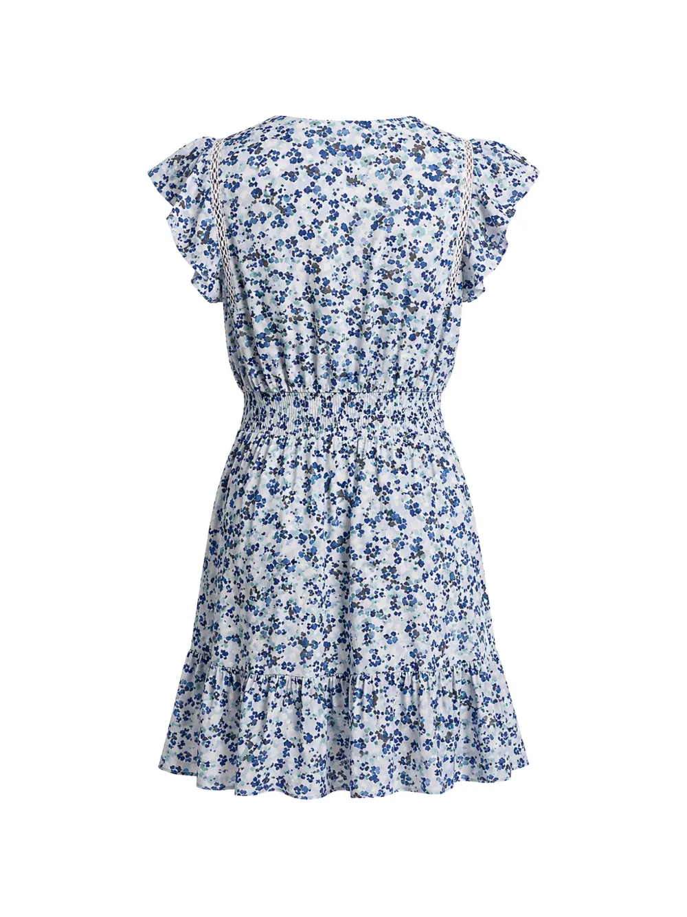 DKNY Mini-jurk met bloemenprint en ruches Wit