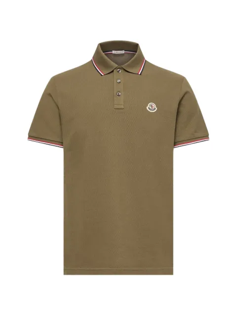Moncler logo-patch tipped polo shirt
