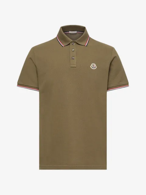 Moncler logo-patch tipped polo shirt