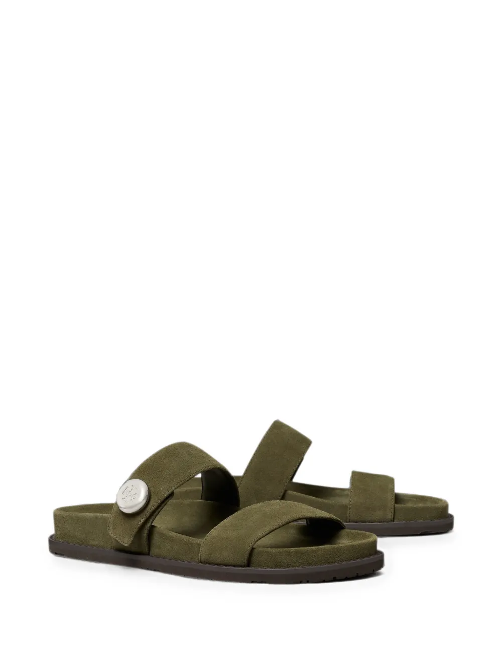 Tory Burch Romy Sport logo-plaque sandals Groen